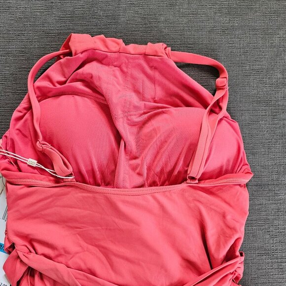 Contours By Coco Reef Bloom Iconic Belted High Neck One Piece Swimsuit Size 12 - Picture 8 of 10